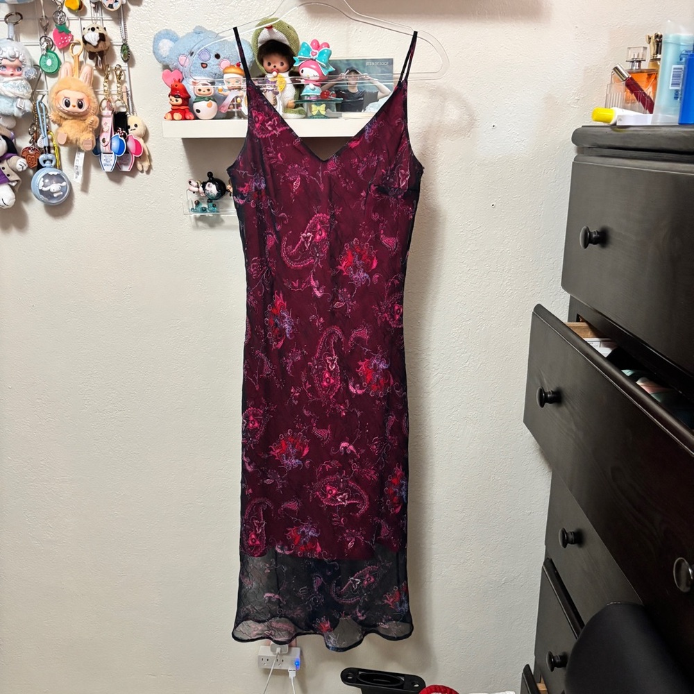 y2k made in usa paisley midi dress size large